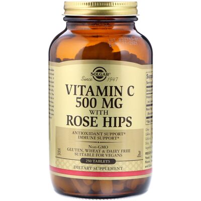 Solgar Vitamin C 500 Mg with Rose Hips Tablets - Vitamin Supplement Solgar Vitamin C 500 Mg with Rose Hips Tablets - Vitamin Supplement