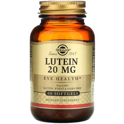 Solgar Lutein 20 mg - Supports Eye Health - 60 Softgels Solgar Lutein 20 mg - Supports Eye Health - 60 Softgels