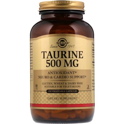 Solgar Taurine 500 Mg Vegetable Capsules - Dietary Supplement Solgar Taurine 500 Mg Vegetable Capsules - Dietary Supplement