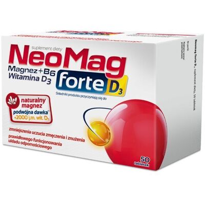 NeoMag Forte D3 - Magnesium and Vitamin D Supplement - 50 tablets NeoMag Forte D3 - Magnesium and Vitamin D Supplement - 50 tablets