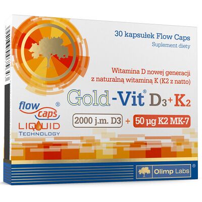 OLIMP LABORATORIES - GOLD-VIT D3 2000 IU + K2 - 30 capsules - Vitamin supplement OLIMP LABORATORIES - GOLD-VIT D3 2000 IU + K2 - 30 capsules - Vitamin supplement