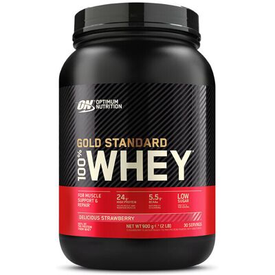 Optimum Nutrition 100% Whey Gold Standard 908g NEW LOOK - Delicious Strawberry Optimum Nutrition 100% Whey Gold Standard 908g NEW LOOK - Delicious Strawberry