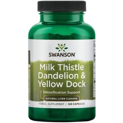 Swanson Premium Milk Thistle, Dandelion & Yellow Dock 120 Capsules - Herbal Supplement for Liver Health Swanson Premium Milk Thistle, Dandelion & Yellow Dock 120 Capsules - Herbal Supplement for Liver Health
