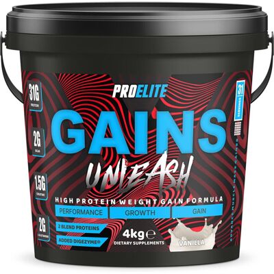 ProElite - Gains Weight Gainer - Vanilla - 4kg - Weight Gainer ProElite - Gains Weight Gainer - Vanilla - 4kg - Weight Gainer