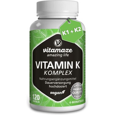 Vitamaze - amazing life Vitamin K2 + K1 Complex - High Strength (K1 1.000 mcg MK4 + K2 200 mcg MK7 Menaq Vitamaze - amazing life Vitamin K2 + K1 Complex - High Strength (K1 1.000 mcg MK4 + K2 200 mcg MK7 Menaq