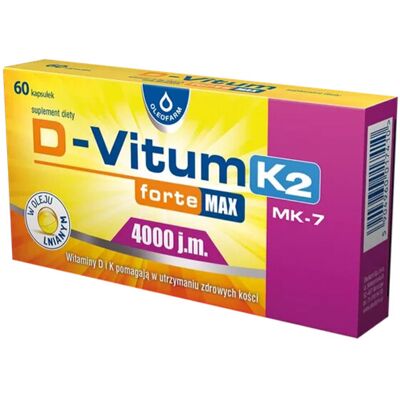 Oleofarm D-VITUM Forte Max 4000 IU K2 Vitamins D & K - Bone & Immune Support Oleofarm D-VITUM Forte Max 4000 IU K2 Vitamins D & K - Bone & Immune Support