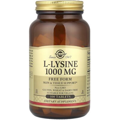 Solgar L-Lysine 1000 mg - Dietary Supplement Solgar L-Lysine 1000 mg - Dietary Supplement