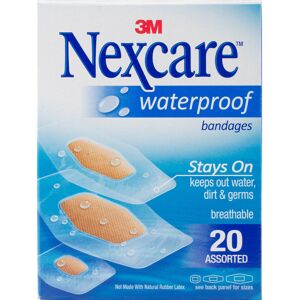 3M Nexcare Waterproof Bandages 20/Pkg-Assorted Sizes 3M Nexcare Waterproof Bandages 20/Pkg-Assorted Sizes