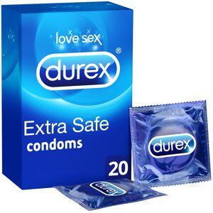 Durex Extra Safe Condoms Transparent Teat Ended & Extra Lubricated Pack Of 20 Durex Extra Safe Condoms Transparent Teat Ended & Extra Lubricated Pack Of 20