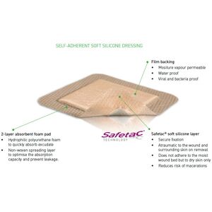 Molnlycke Mepilex Border Lite Dressings 7.5cm x 7.5cm Adhesive Soft Silicone Foam - 5 Molnlycke Mepilex Border Lite Dressings 7.5cm x 7.5cm Adhesive Soft Silicone Foam - 5