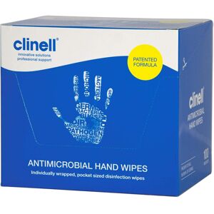 Clinell Antimicrobial Disinfectant Hand Wipes Anti-Bacterial x 100 Sachets Clinell Antimicrobial Disinfectant Hand Wipes Anti-Bacterial x 100 Sachets