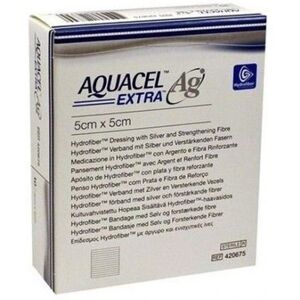 Unbranded Aquacel Ag Extra Wound Dressing 5cm x 5cm (x10) Unbranded Aquacel Ag Extra Wound Dressing 5cm x 5cm (x10)