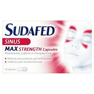 Johnson & Johnson Sudafed Sinus Max Strength Capsules, 16 Capsules - Powerful Sinus Congestion Rel Johnson & Johnson Sudafed Sinus Max Strength Capsules, 16 Capsules - Powerful Sinus Congestion Rel
