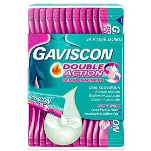 Gaviscon Double Action Liquid Sachets, Pack of 24 Gaviscon Double Action Liquid Sachets, Pack of 24