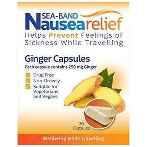 Sea-Band Nausea Relief Ginger Capsules for Travel Sickness Relief, 25 g Sea-Band Nausea Relief Ginger Capsules for Travel Sickness Relief, 25 g