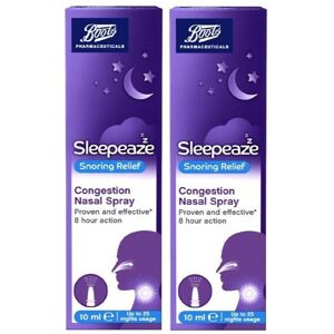 Boots Sleepeaze Snoring Relief Congestion Nasal Spray 10ml x 2 Boots Sleepeaze Snoring Relief Congestion Nasal Spray 10ml x 2