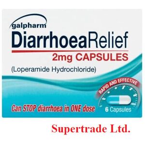 Galpharm Diarrhoea Relief 2mg Capsules Loperamide Hydrochloride - 6 Capsules Galpharm Diarrhoea Relief 2mg Capsules Loperamide Hydrochloride - 6 Capsules