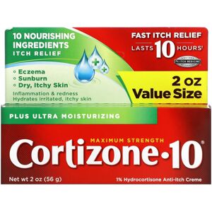 Cortizone 10, 1% Hydrocortisone Anti-Itch Creme, Plus Ultra Moisturizing, Maximu Cortizone 10, 1% Hydrocortisone Anti-Itch Creme, Plus Ultra Moisturizing, Maximu