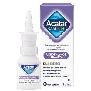 USP ZDROWIE Acatar Care Kids nasal spray for children 1-6 years, solution, 15 ml USP ZDROWIE Acatar Care Kids nasal spray for children 1-6 years, solution, 15 ml