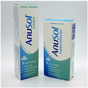AnuSol Haemorrhoids Piles Treatment 12 Suppositories 43g Cream AnuSol Haemorrhoids Piles Treatment 12 Suppositories 43g Cream
