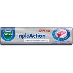 Vicks Triple Action Sugar Free Lozenges BlackCurrant 42GM Vicks Triple Action Sugar Free Lozenges BlackCurrant 42GM