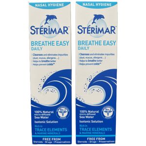 2 X Sterimar Breathe Easy Daily Nasal Hygiene Isotonic Solution Spray - 100ml 2 X Sterimar Breathe Easy Daily Nasal Hygiene Isotonic Solution Spray - 100ml