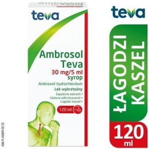 "TEVA PHARMA" Ambrosol syrup, 120 ml, couth and sore throats "TEVA PHARMA" Ambrosol syrup, 120 ml, couth and sore throats