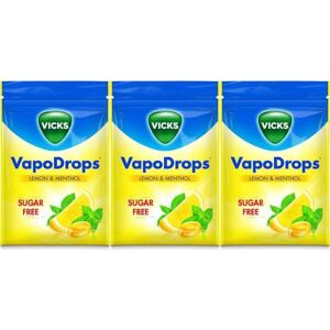 Vicks VapoDrops Sugar Free Lemon & Menthol For Cold And Flu 72g (Pack of 3) Vicks VapoDrops Sugar Free Lemon & Menthol For Cold And Flu 72g (Pack of 3)