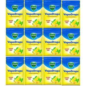 Vicks VapoDrops Sugar Free Lemon & Menthol For Cold And Flu 72g (Pack of 12) Vicks VapoDrops Sugar Free Lemon & Menthol For Cold And Flu 72g (Pack of 12)
