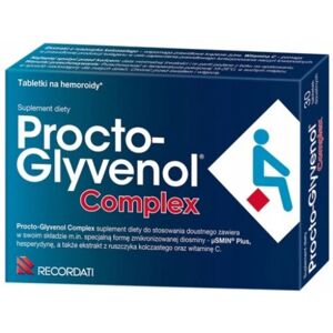 RECORDATI PROCTO-GLYVENOL Rectal Suppositories Hemorrhoids Treatment 30x tablets Hemoroidy RECORDATI PROCTO-GLYVENOL Rectal Suppositories Hemorrhoids Treatment 30x tablets Hemoroidy