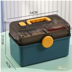 nobrand (Blue L) 3 Layers Medicine First Aid Kit Super Large Capacity Pill Cases Organiz nobrand (Blue L) 3 Layers Medicine First Aid Kit Super Large Capacity Pill Cases Organiz