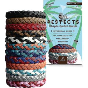 Unbranded Pestects Mosquito Repellent Bracelet 12 Pack Adjustable Leather Deet-free Natura Unbranded Pestects Mosquito Repellent Bracelet 12 Pack Adjustable Leather Deet-free Natura