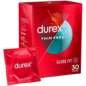 Durex Thin Feel Condoms, Close Fit, 30s, Secure, Tighter, Natural Latex, with Silicone Durex Thin Feel Condoms, Close Fit, 30s, Secure, Tighter, Natural Latex, with Silicone