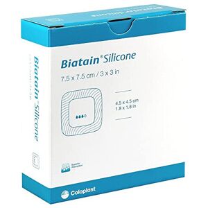 Biatain Silicone Foam Adhesive Dressing 7.5x7.5 cm - Pack of 10 (COLOPLAST KK-2L Biatain Silicone Foam Adhesive Dressing 7.5x7.5 cm - Pack of 10 (COLOPLAST KK-2L