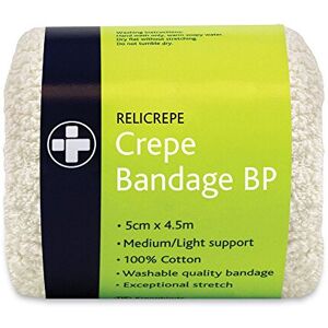 Reliance Medical Rel442 Relicrepe White BP Grade Crepe Bandage 7.5cm x 4.5m, 100% Cotton, Washabl Reliance Medical Rel442 Relicrepe White BP Grade Crepe Bandage 7.5cm x 4.5m, 100% Cotton, Washabl