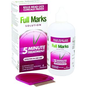 Full Marks Solution 4 Treatments, to Kill Head Lice and Nit Eggs Solution with N Full Marks Solution 4 Treatments, to Kill Head Lice and Nit Eggs Solution with N