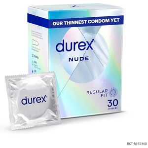 DUREX Nude Condoms Regular Fit 30s Extra Thin Easy On Shape Secure Higher Protec DUREX Nude Condoms Regular Fit 30s Extra Thin Easy On Shape Secure Higher Protec