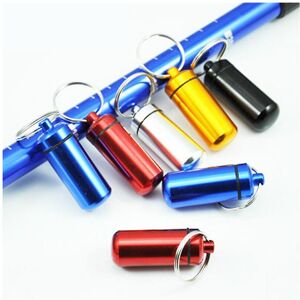 Unbranded Small Aluminum Survival Pill Medicine Capsules Containers Box with Keychain Unbranded Small Aluminum Survival Pill Medicine Capsules Containers Box with Keychain