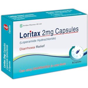 Loritax 48 Diarrhoea Relief 2mg Capsules Loperamide Hydrochloride Tablets (8x6) Loritax 48 Diarrhoea Relief 2mg Capsules Loperamide Hydrochloride Tablets (8x6)