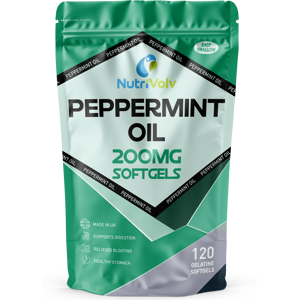 NutriVolv Peppermint Oil 200mg 120 Softgels Stomach, Bowel Relief Digestion NutriVolv Peppermint Oil 200mg 120 Softgels Stomach, Bowel Relief Digestion