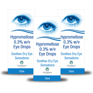 SterlingSquare Hypre Mellose Eye Drops 0.3% - 10ml Dry Eyes Relief 3 Pack SterlingSquare Hypre Mellose Eye Drops 0.3% - 10ml Dry Eyes Relief 3 Pack