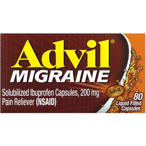 Advil, Migraine, 200 mg , 80 Liquid Filled Capsules Advil, Migraine, 200 mg , 80 Liquid Filled Capsules