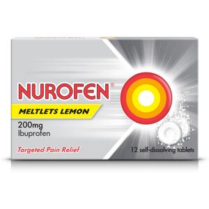 Nurofen Ibuprofen Meltlets, Lemon 200mg, 12 Tablets - Fast Pain, Migraine, Heada Nurofen Ibuprofen Meltlets, Lemon 200mg, 12 Tablets - Fast Pain, Migraine, Heada