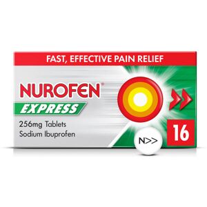 Nurofen Express Ibuprofen 256mg, 16 Tablets - Pain, Sinus, Migraine, Headache, T Nurofen Express Ibuprofen 256mg, 16 Tablets - Pain, Sinus, Migraine, Headache, T
