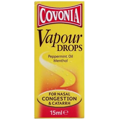 Covonia Vapour Drops Peppermint Oil & Menthol 15ml Covonia Vapour Drops Peppermint Oil & Menthol 15ml