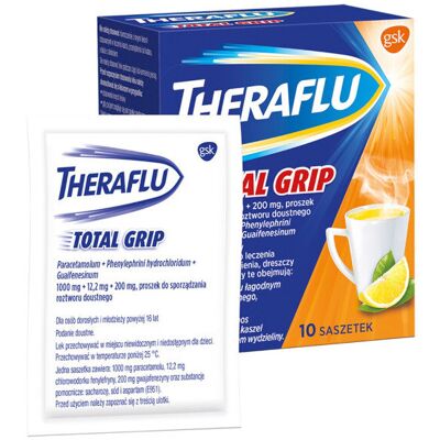 Glaxo SmithKline Theraflu Max Grip, 10 sachets Sore Throat Cold & Flu Glaxo SmithKline Theraflu Max Grip, 10 sachets Sore Throat Cold & Flu