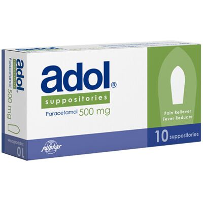 Adol 500mg Suppositories 10's, Relief Pain Such As Headache, Migraine, Backache, Adol 500mg Suppositories 10's, Relief Pain Such As Headache, Migraine, Backache,