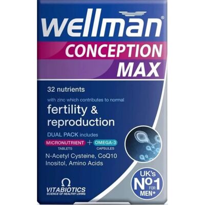Vitabiotics Wellman Conception Max - Fertility Support for Men - 84 Tablets & Capsules Vitabiotics Wellman Conception Max - Fertility Support for Men - 84 Tablets & Capsules
