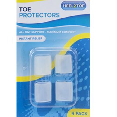 Heel2Toe Silicone Gel Toe Protectors 4pk Cushion Foot Pain Relief Feet Bunions Heel2Toe Silicone Gel Toe Protectors 4pk Cushion Foot Pain Relief Feet Bunions
