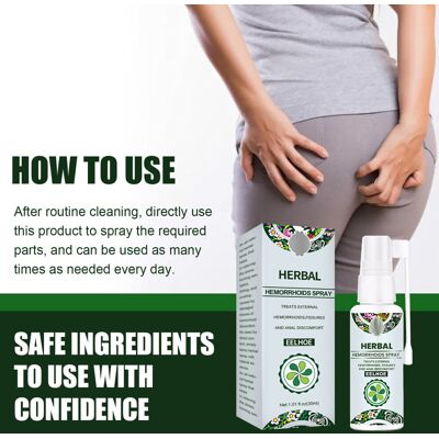 SKESRJTOP Natural Herbal Hemorrhoids Spray Hemorrhoids Treatment Agent Painless SKESRJTOP Natural Herbal Hemorrhoids Spray Hemorrhoids Treatment Agent Painless